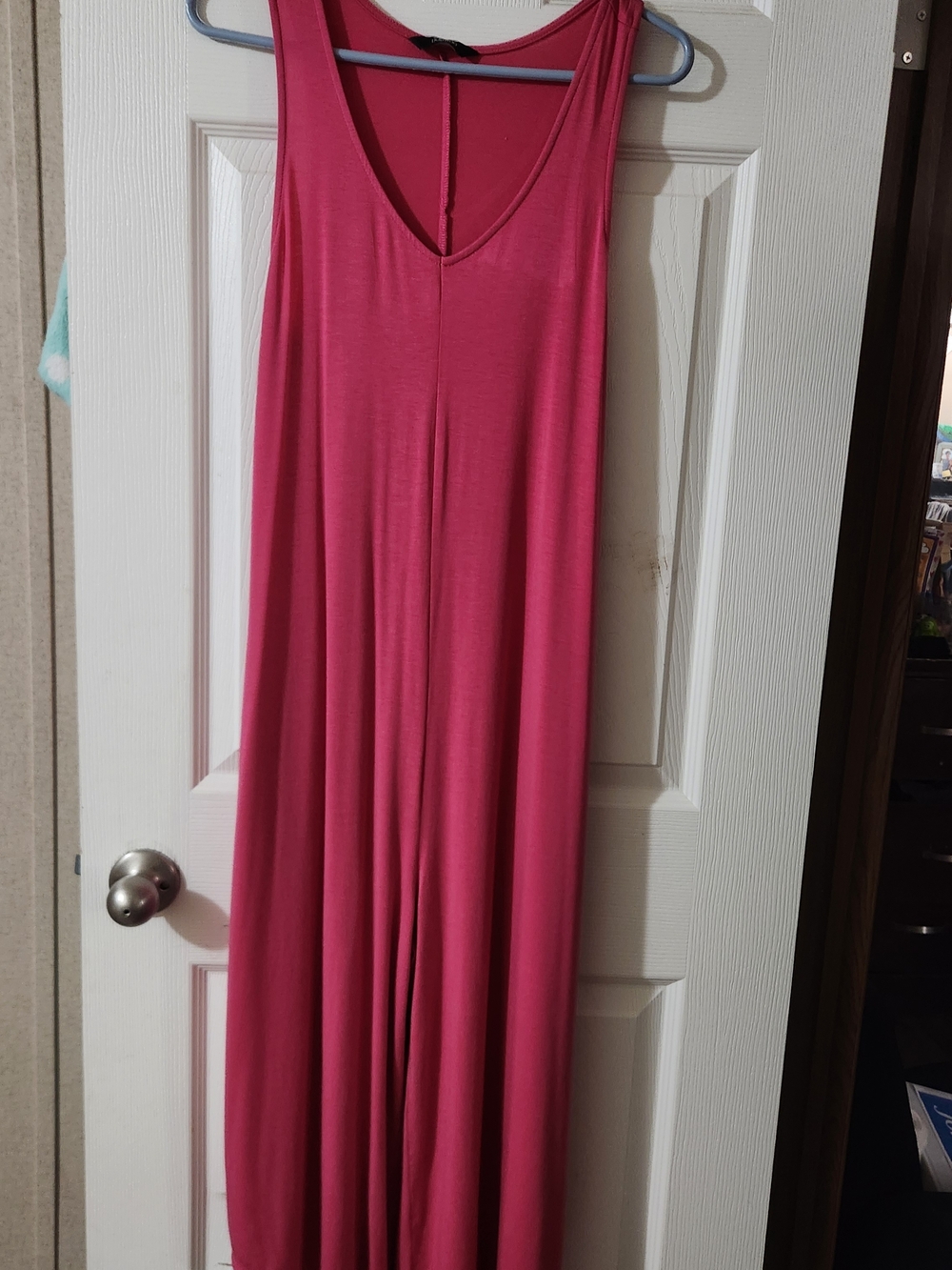 Sleeveless V-Neck Pink Jumpsuit